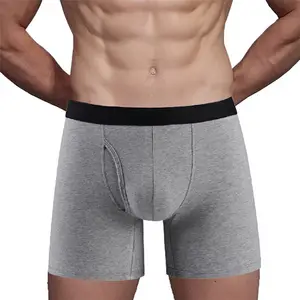 Boxer de haute qualité respirant avec ceinture personnalisée et logo solide pour hommes sous-vêtements en nylon modal bambou coton pour hommes boxeurs pour hommes