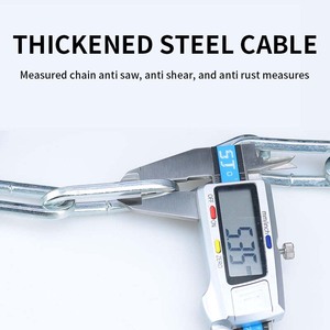 Antivol <span class=keywords><strong>de</strong></span> chaîne <span class=keywords><strong>de</strong></span> vélo en acier au carbone haute sécurité à combinaison 5 chiffres, <span class=keywords><strong>protection</strong></span> intégrale anti-scie et anti-perçage pour <span class=keywords><strong>VTT</strong></span> - Product Image 6