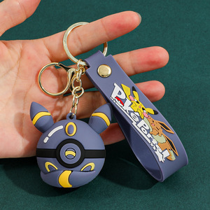 Vente en gros de porte-clés en caoutchouc PVC souple 3D mignons de la collection Pokémon, accessoires de porte-clés d'anime Pokémon - Product Image 4