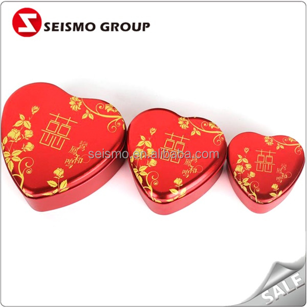 En Forme De Coeur rouge Chinois Mariage Boîte À Bonbons