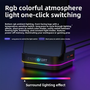 แท่นชาร์จแม่เหล็ก ENERGY FORT 3-in-1 กำลังไฟสูงสุด 240W ขนาดกะทัดรัด พร้อมไฟ RGB สำหรับโทรศัพท์ หูฟัง นาฬิกา ใช้งานได้กับ Apple Samsung - Product Image 5