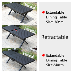 Foshan Garden Meubles de patio <span class=keywords><strong>table</strong></span> et chaise <span class=keywords><strong>Table</strong></span> et chaise de restaurant en plein air ensemble meubles <span class=keywords><strong>table</strong></span> de <span class=keywords><strong>jardin</strong></span> peut être étendue - Product Image 3
