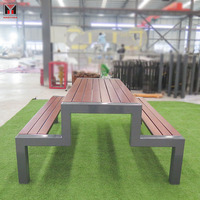 Mobilier d'extérieur pour enfants Parc de luxe Table de pique-nique en bois Chaise Patio Dinning Banquette pour déjeuner Repos