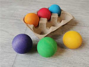 Juguetes de madera para niños, canicas de arcoíris de diámetro, bolas que combinan con bloques de construcción y árboles - Product Image 5