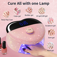 Lampe UV LED pour ongles à double source lumineuse, mode indolore, 365nm+405nm, séchage rapide, lampe UV pour ongles, logo personnalisé, équipement de studio de manucure en forme de cœur