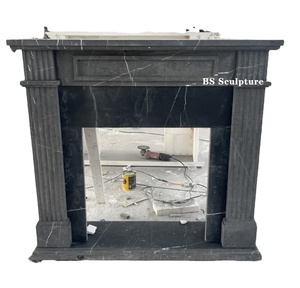 Interno <span class=keywords><strong>nero</strong></span> marquina marmo <span class=keywords><strong>nero</strong></span> moderno camino mantello scultura - Product Image 2