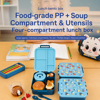 Boîte à lunch PP, boîte bento, 3 compartiments, étanche, portable, sans BPA, conteneur de stockage alimentaire haute capacité