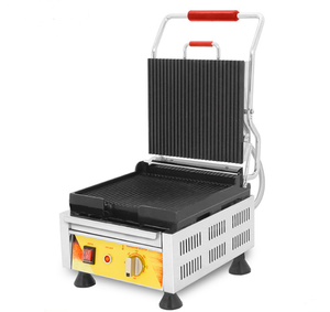 Máquina automática para hacer sándwiches Panini de acero inoxidable, parrilla de barbacoa de 220V para salchichas, hamburguesas, tostadas, bistec, condición nueva - Product Image 3