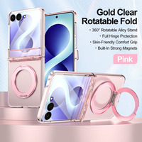 Étui de téléphone pliable magnétique de luxe 360 °   Support rotatif avec protection intégrale de l'écran pour Samsung Galaxy Z Flip 8