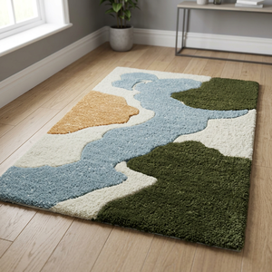 Alfombra Moderna Multicolor Abstracta de Pelo Largo, Alfombra Suave con Textura para Sala de Estar, Dormitorio y Decoración del Hogar - Product Image 2