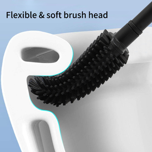 Petite poubelle de salle de bain de couleur fer couvercle à pédale ensemble de porte-brosse de toilette brosses de nettoyage essentielles pour l'organisation de la salle de bain - Product Image 6