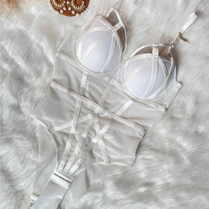 Nouvelle lingerie sexy française, body sculptant en nylon, soutien-gorge push-up pour femmes, lingerie une pièce - Product Image 2