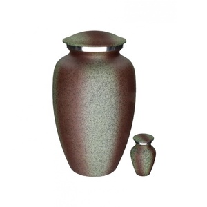 Urna de cremación de aluminio para adultos de primera calidad Acabado de mármol Estilo americano Calidad Cenizas humanas Entierro Almacenamiento conmemorativo Suministros funerarios - Product Image 1