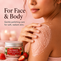 Exfoliante Corporal de Fresa 300g, Crema Exfoliante para Rostro y Cuerpo para Spa, Venta al por Mayor, Suministro y Exportación de Marca Privada