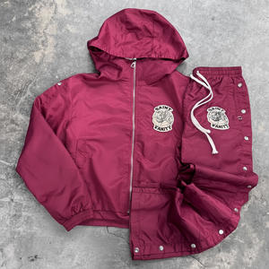 Giacca giacca a vento per abbigliamento personalizzato e pantaloni sportivi in Nylon staccabili con Zip in Nylon tuta da uomo giacca a vento - Product Image 1