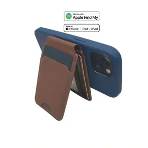 2-en-1Magnetic airtags Wallet Open ID Window Up-grade Réglable Wallet Phone Stand GPS Tracker Air Tag Airtags pour iphone