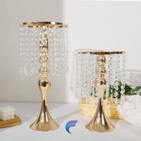 Nouvelles décorations de table de mariage HKNSJ NSJ-164 durables, modernes et de haute qualité, accessoires en fer doré et cristal pour allée centrale