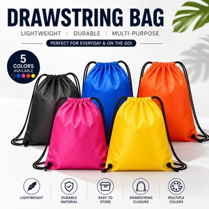 Wholesale Custom Logo Promotional Drawstring Bags Bulk Gift Event Trade Show Giveaway Ripstop Polyester Gym Cinch Sack <b>Backpacks</b> - Product Image 1