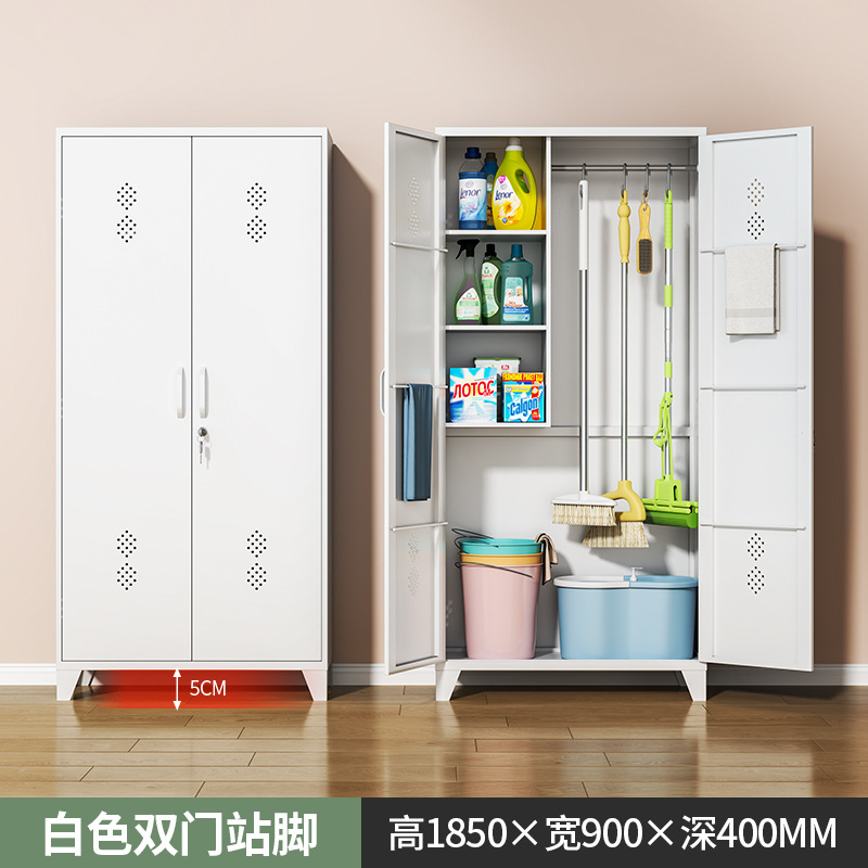 ตู้ทำความสะอาดแบบสองประตู สูง 1.85 เมตร - สีขาว
