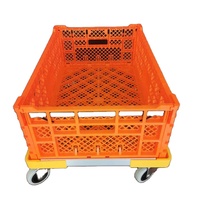 Bacs à légumes en plastique maillé empilables et recyclables, conteneur pliable, boîte de présentation pour supermarché, caisse pliable