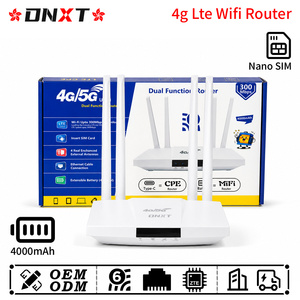 เราเตอร์ DNXT 4g LTE Cat4 2.4GHz wifi 6 ความเร็ว 300Mbps แบตเตอรี่ 4000mAh รองรับ 4g lte พร้อมช่องใส่ซิมการ์ด ใช้งานได้ทั้ง WAN/LAN พอร์ต Type-C - Product Image 1