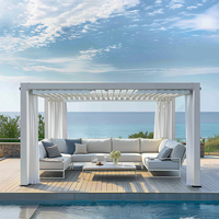 Pergola de jardin moderne avec toit à lames orientables, gazebo, supports en aluminium pour l'extérieur, kit motorisé, pavillon en aluminium 6x4