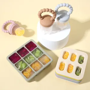 Baby Teether Food Fruit Pacifier Freezer Feeding Popsicle Molds Bpa Free Pacifier Feeder Silicone Ice Cube Tray