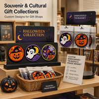Juego de imanes de nevera personalizados de Halloween con insignias de chenilla bordadas, diseño de calabaza y fantasma, para regalos y merchandising minorista