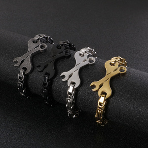 Bracelet hip-<span class=keywords><strong>hop</strong></span> en acier inoxydable pour homme, nouvelle collection - Product Image 6