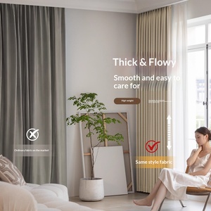 Tende di Lusso Moderne a Doppio Strato in Ciniglia dello Stesso Colore, Stile Crema, Ombreggiatura Totale, per Soggiorno e Camera da Letto, Shaoxing - Product Image 5
