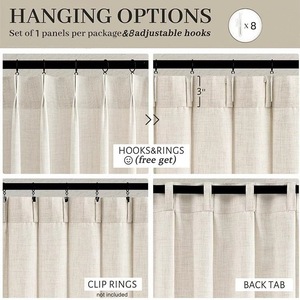 <span class=keywords><strong>Rideaux</strong></span> en lin transparents plissés à la française DaiRui, style moderne et minimaliste, filtrant la lumière, pour salon et chambre à coucher - Product Image 4