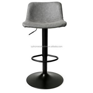 Taburete de <span class=keywords><strong>Cocina</strong></span> Nórdico Moderno de Cuero PU, Silla Giratoria de Barra <span class=keywords><strong>con</strong></span> Base de Metal para <span class=keywords><strong>Cocina</strong></span> y Bar, Profundidad del Asiento de 32 cm - Product Image 1
