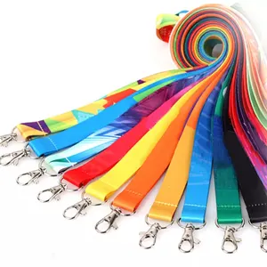 핑크 Lanyards Id 카드 인쇄 전화 케이스 키 체인 폴리 에스터 끈 클립 Lanyards 사용자 정의 로고