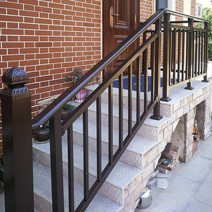 Pasamanos de pared con luz Led moderna Barandillas de escalera arqueadas de vidrio templado Diseño de barandilla de acero simple - Product Image 3