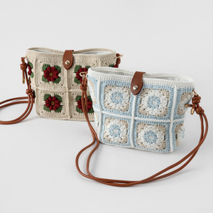 Bolso Bandolera de Ganchillo Hecho a Mano, Estilo Floral Japonés <span class=keywords><strong>Coreano</strong></span>, Correa de Algodón, Unisex, con Cierre de Hebilla, para Uso Diario - Product Image 5
