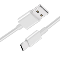 Câble de données USB2.0 vers Type-C haute vitesse pour Android Charge rapide 3A avec blindage de tresse de veste en PVC pour l'utilisation des écouteurs et de l'appareil photo