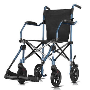 Fauteuil roulant pliable en aluminium pour personnes âgées, Compact et léger, fauteuil roulant, planche de pied amovible, <span class=keywords><strong>chariot</strong></span> de voyage, trotteur, rouleau - Product Image 2