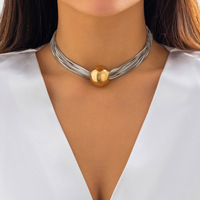 2023 Steampunk Big Ball Vintage exagéré torsadé serpent chaîne clavicule collier ras du cou Bracelet pour femmes bijoux
