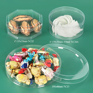 SUNSHING Acrylic Round Chocolate <b>Box</b> with Clear Lid Plastic Cookies Biscuits Gift Packaging <b>Box</b> for Candy Treats Snack Container - Product Image 1