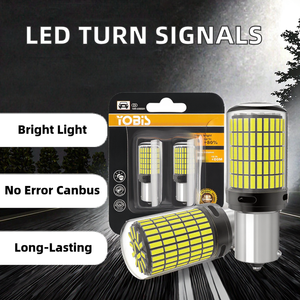 Nouveaux feux de signalisation LED T20 1156 1157 3014 144SMD sans erreur Canbus 12V, feux antibrouillard, garantie 1 an pour toutes les voitures - Product Image 2