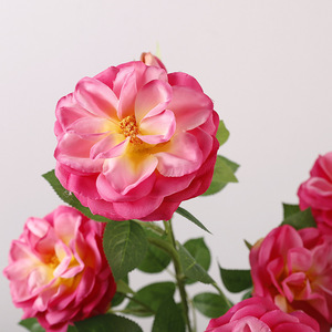 <b>Artificial</b> Rose 6-Head Silk Flower High Simulation Wedding Decoration Living Room Soft Furnishing Single <b>Stem</b> Multi-Headed - Product Image 2