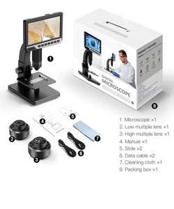2000回7インチHD大画面デジタル顕微鏡1200Wピクセル電子顕微鏡クロスボーダー - Product Image 2