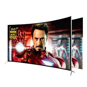 ทีวีสมาร์ททีวีจอโค้ง 4K HD ขนาด 50 นิ้ว ระบบแอนดรอยด์ทีวี จอแบน LED ราคาดีที่สุด ทีวีสมาร์ททีวีจอโค้ง 4K ขนาด 50 นิ้ว โรงงานกวางโจว - Product Image 1