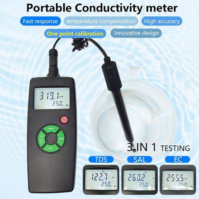 DAXI EC-9921 Portable LCD TDS/Conductivity Meter with BNC Probe