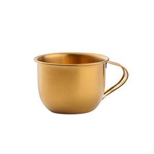 Vaso metálico irrompible color dorado con asa, reutilizable para niños, para agua, vino, etc., OEM ODM, DSF76, para el hogar y el jardín de infantes. - Product Image 1