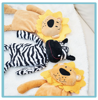 Jouet à mâcher interactif pour chien, en peluche écologique et lavable, résistant aux morsures, avec couineur, pour jeu de traction, motifs Lion Zèbre, mignon, pour l'exercice et le soulagement de l'anxiété
