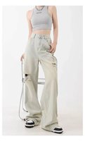 Jean taille haute à jambe large pour femme – Nouvelle collection automne 2025 – Pantalon en denim décontracté, respirant, coupe ample et amincissante, style streetwear