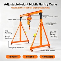 Grue portique mobile sans rail, réglable en hauteur, pour le transport de marchandises, capacité 12,5 tonnes à 20 tonnes, pour atelier