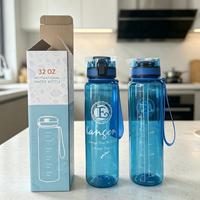 Vente en gros de gobelets à eau potable durables en Tritan sans BPA, 32 oz, sans résidus chimiques, bouteilles d'eau Kangen de 1 litre