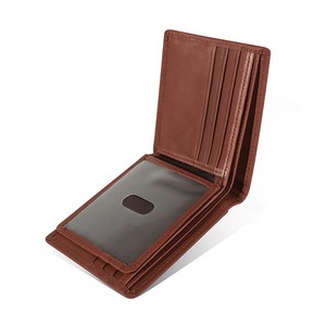 Genuine Leather Men's <b>Wallet</b> Brown Horizontal <b>RFID</b> Multi Card Slot Business Style Everyday Use - Product Image 3